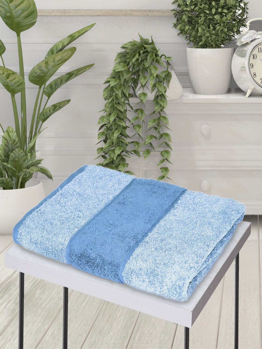 BIANCA Blue Pure Cotton 500 GSM Bath Towel Price in India