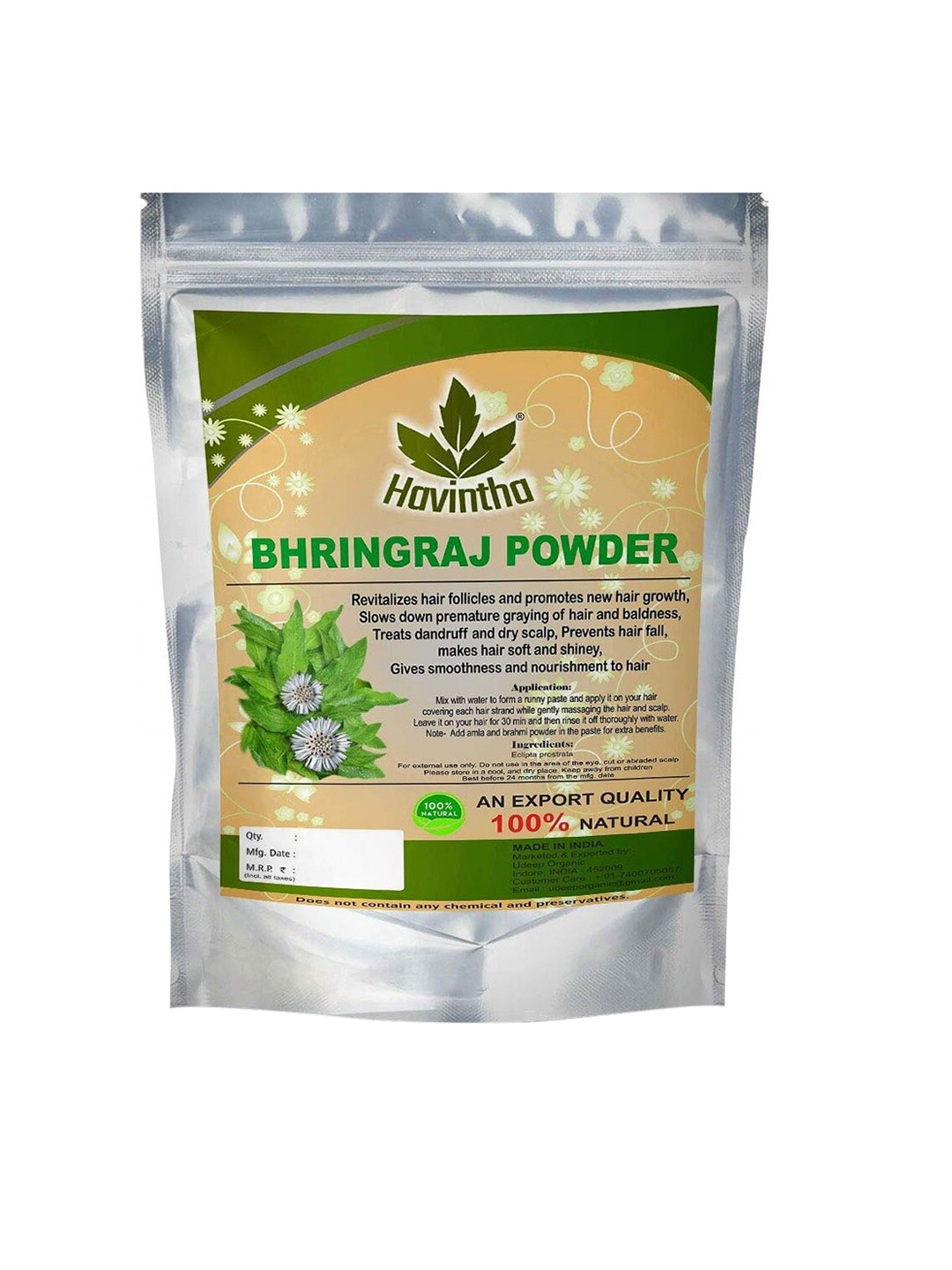 Havintha Bhringraj Powder For Hair Growth Split Ends Nourishment - 227 gm Price in India