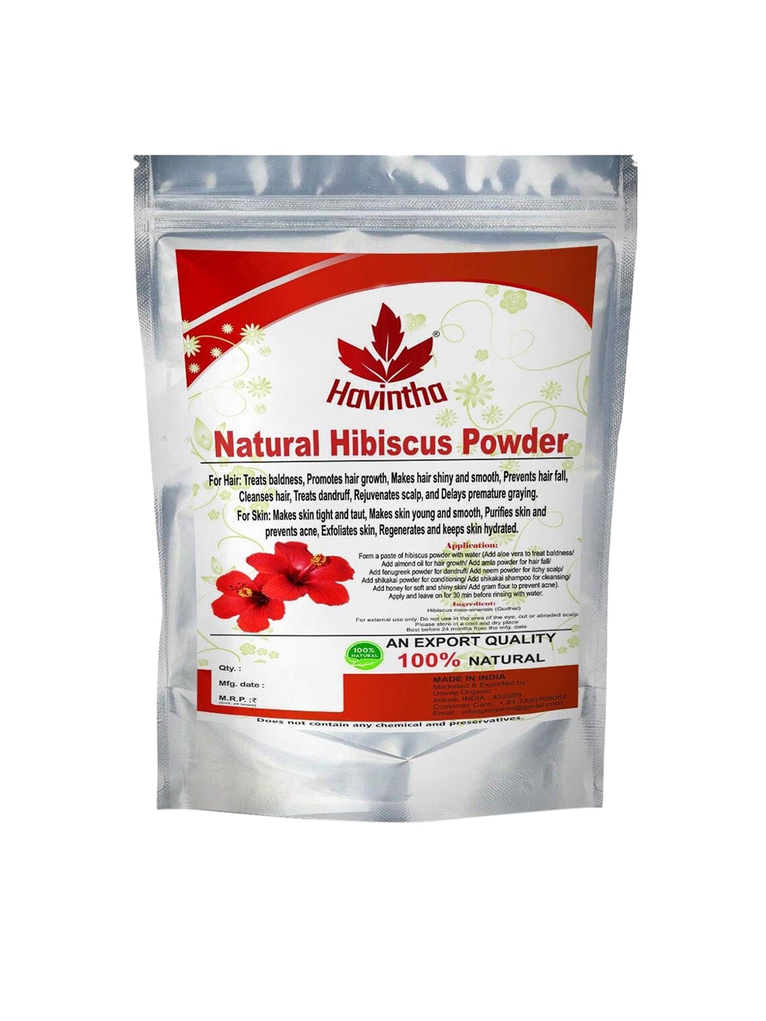 Havintha Natural Hibiscus Shampoo Powder For Hair Growth & Prevents Hair Fall - 227 Gm Price in India