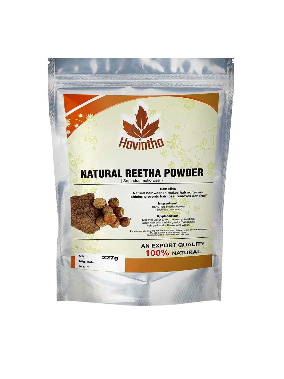 Havintha Natural Reetha Shampoo Powder For Hair Growth & Prevents Hair Fall - 227 Gm Price in India