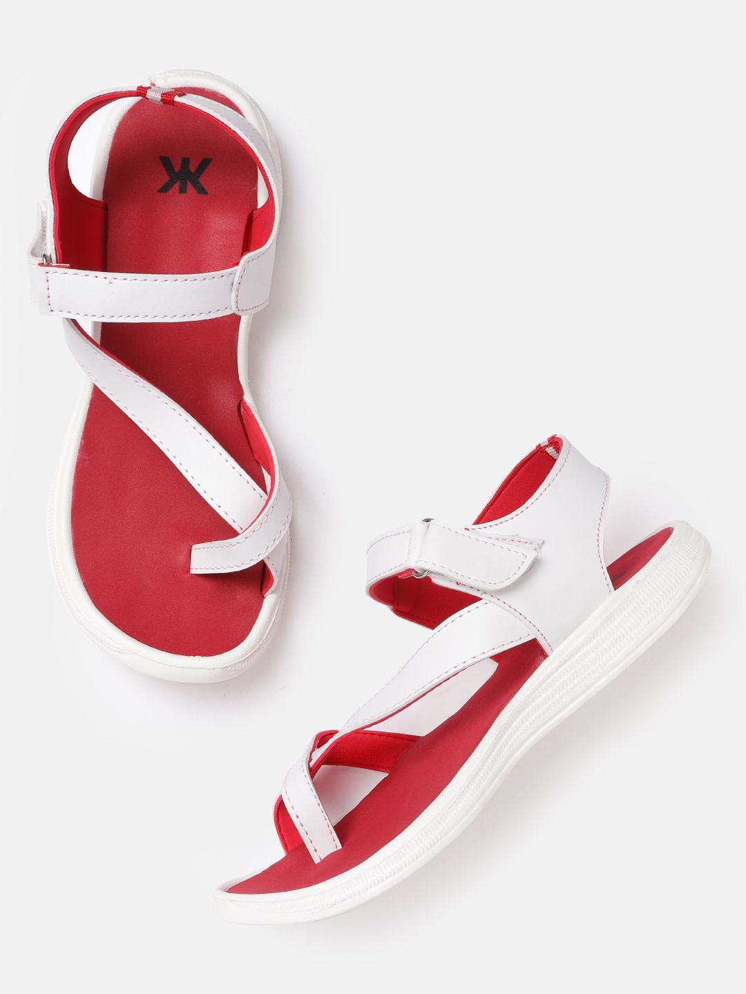 Kook N Keech Women White Solid Sports Sandals Price in India