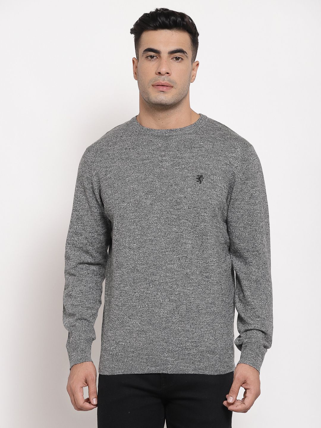 Red Tape Men Grey Solid Pullover