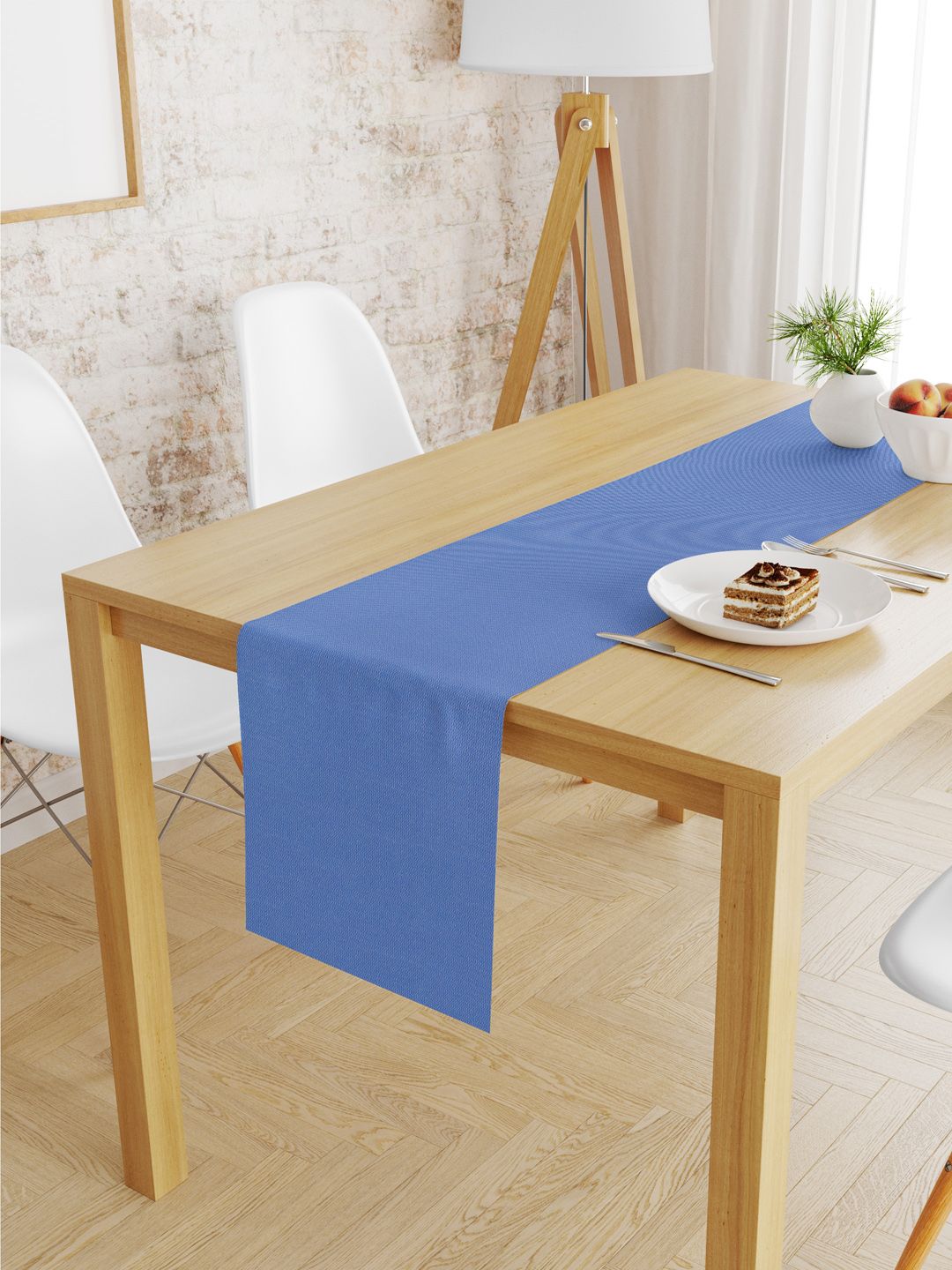 S9home by Seasons Blue Solid 6-Seater Table Runner Price in India