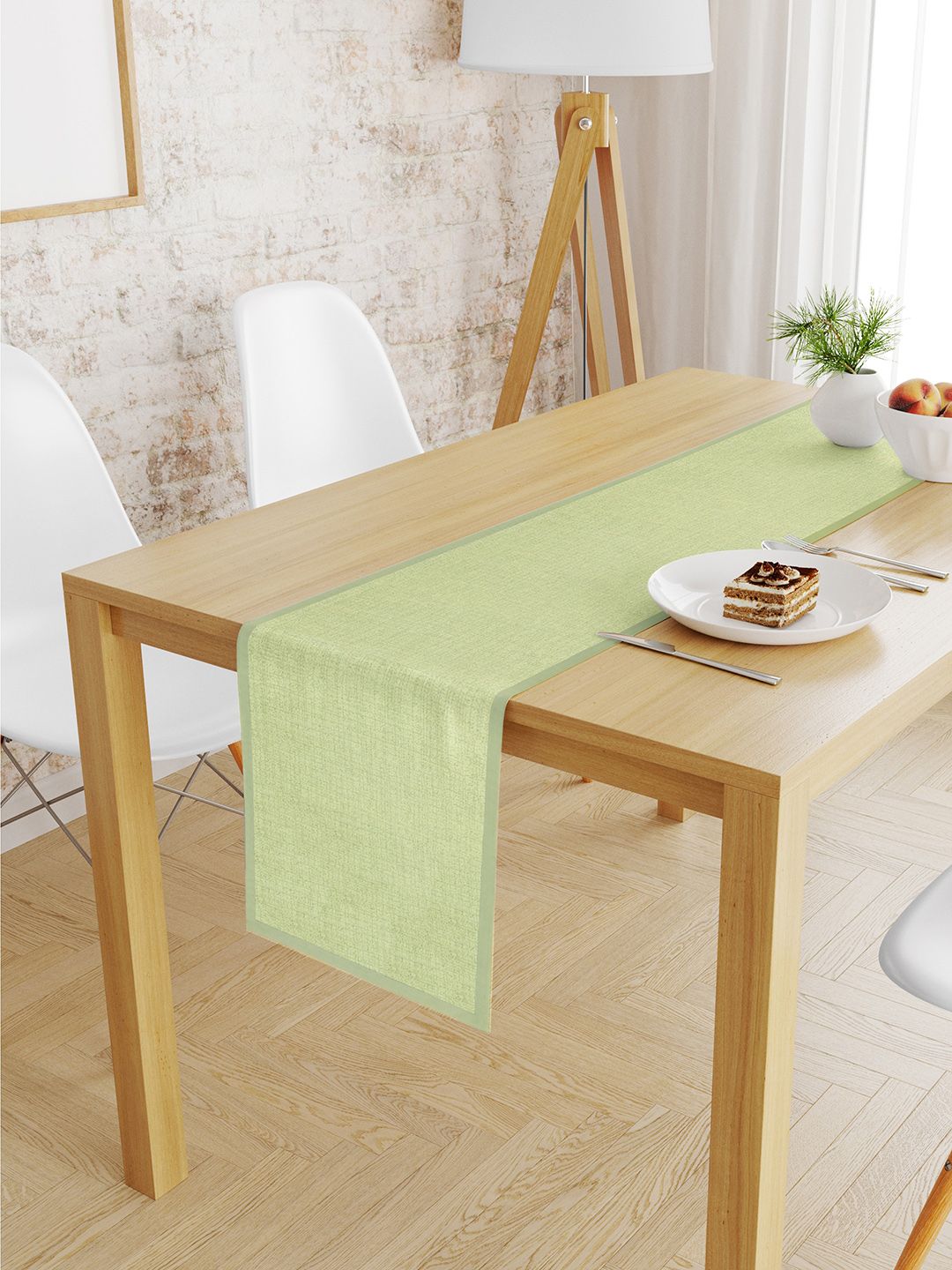 S9home by Seasons Green Solid 6-Seater Table Runner Price in India