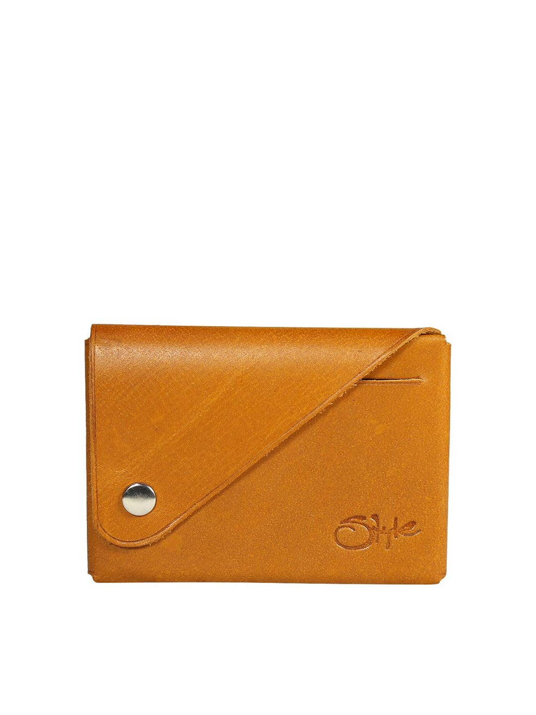 Style SHOES Unisex Tan Brown Leather Card Holder Price in India