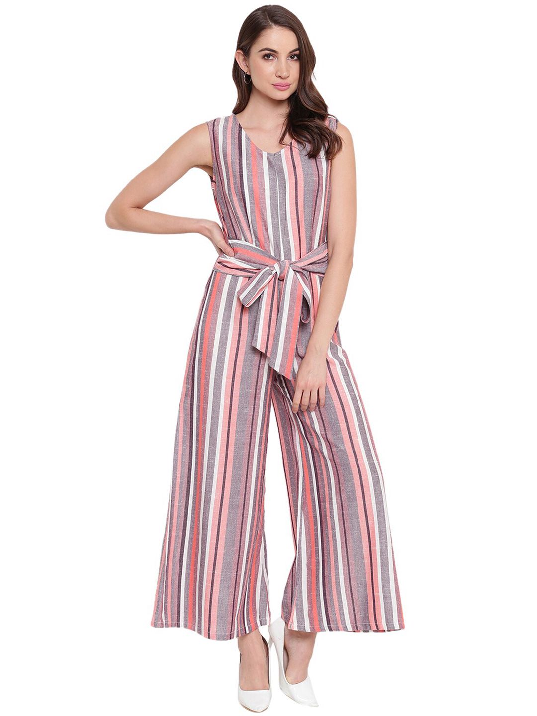 Mayra Women Multicolour Striped Basic Jumpsuit Price in India