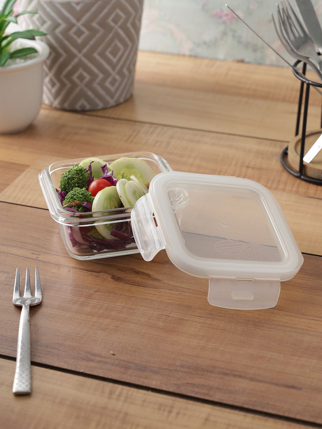 Lock & Lock Transparent Heat Resistance Glass Airtight Food Storage Container 300 Ml Price in India