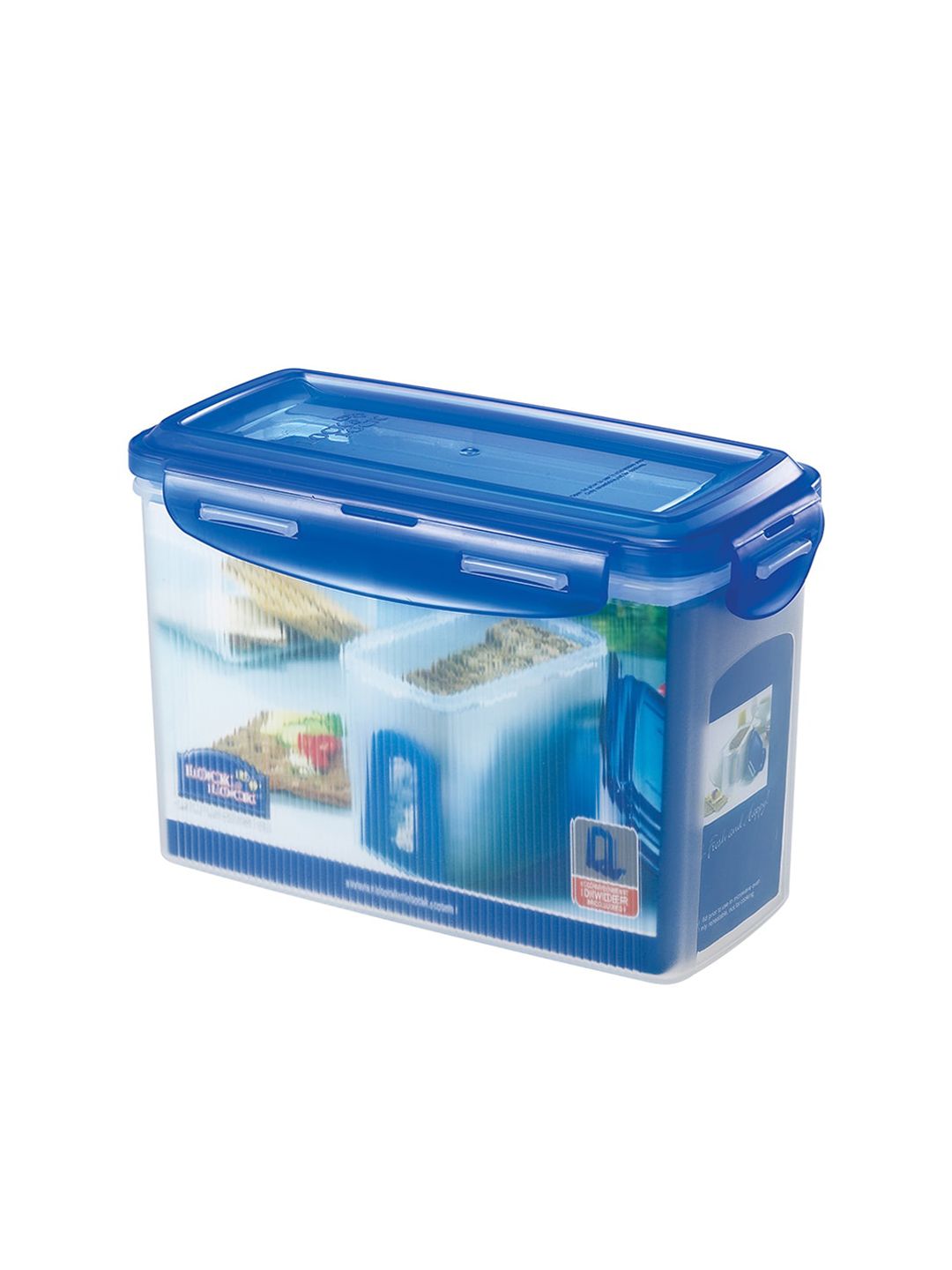 Lock & Lock Transparent & Blue Solid Plastic Airtight Food Storage Container 1.5L Price in India