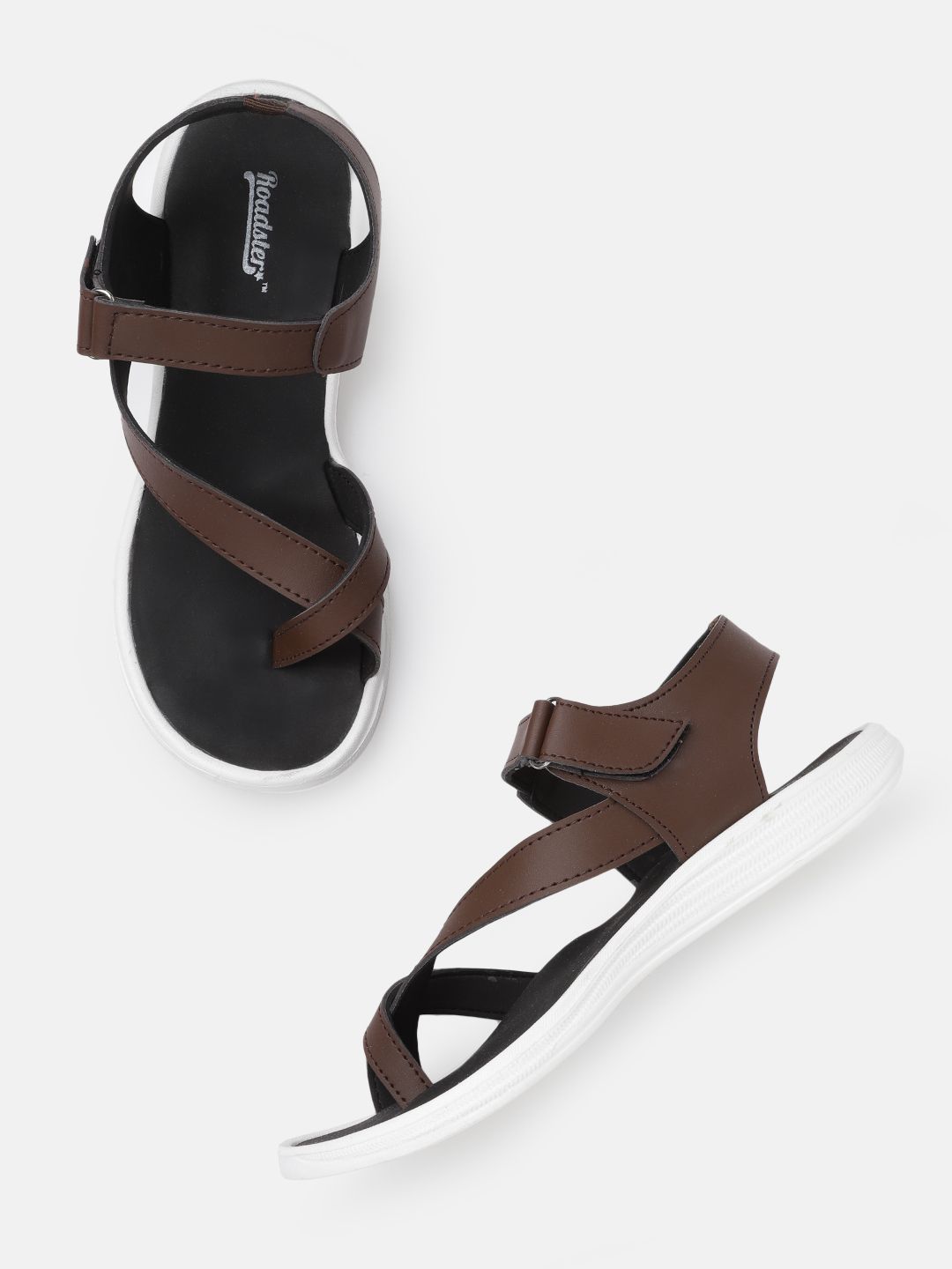 The Roadster Lifestyle Co Women Coffee Brown Solid One Toe Sports Sandals Price in India