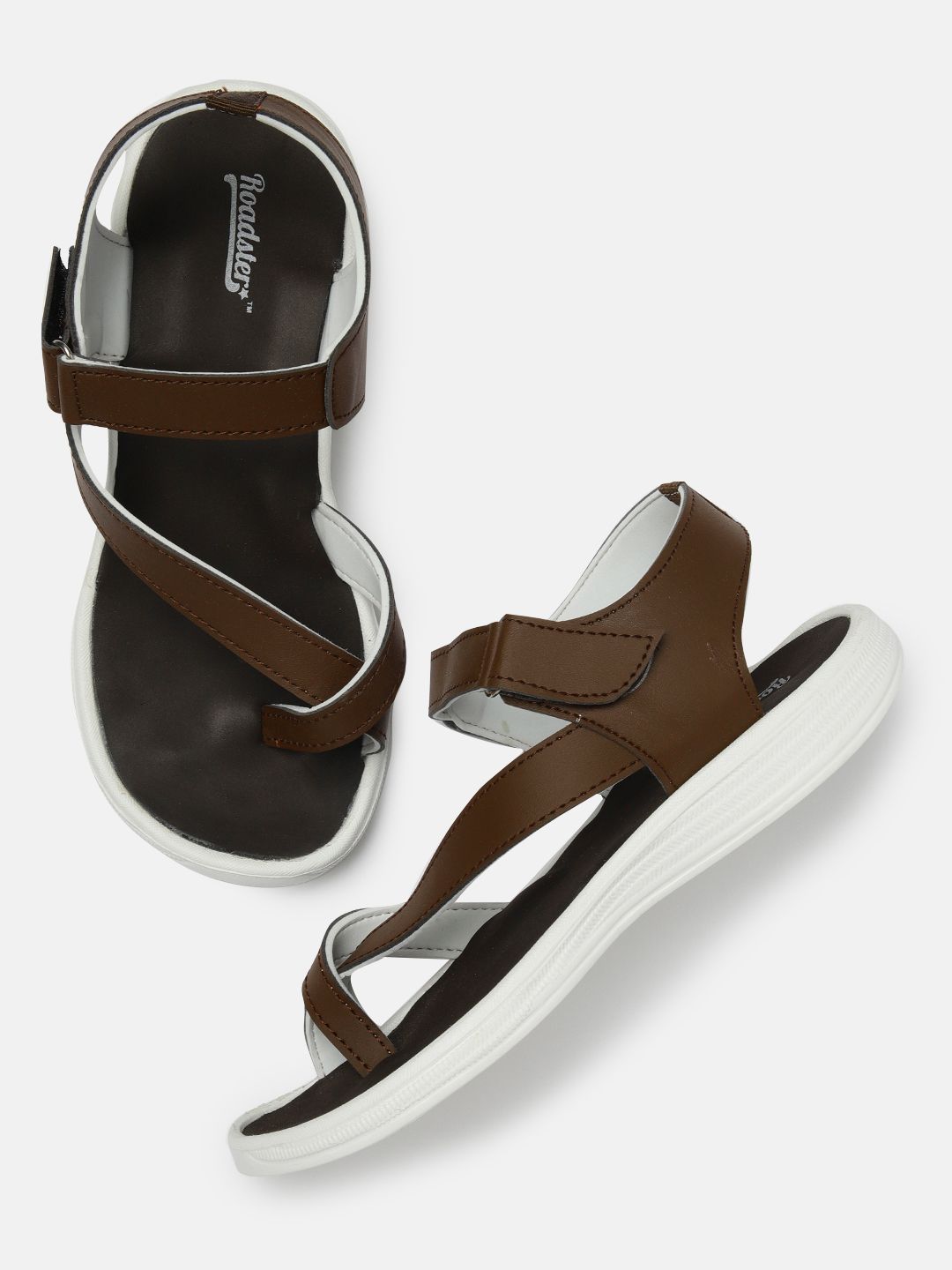 The Roadster Lifestyle Co Women Brown Solid Sports Sandals Price in India