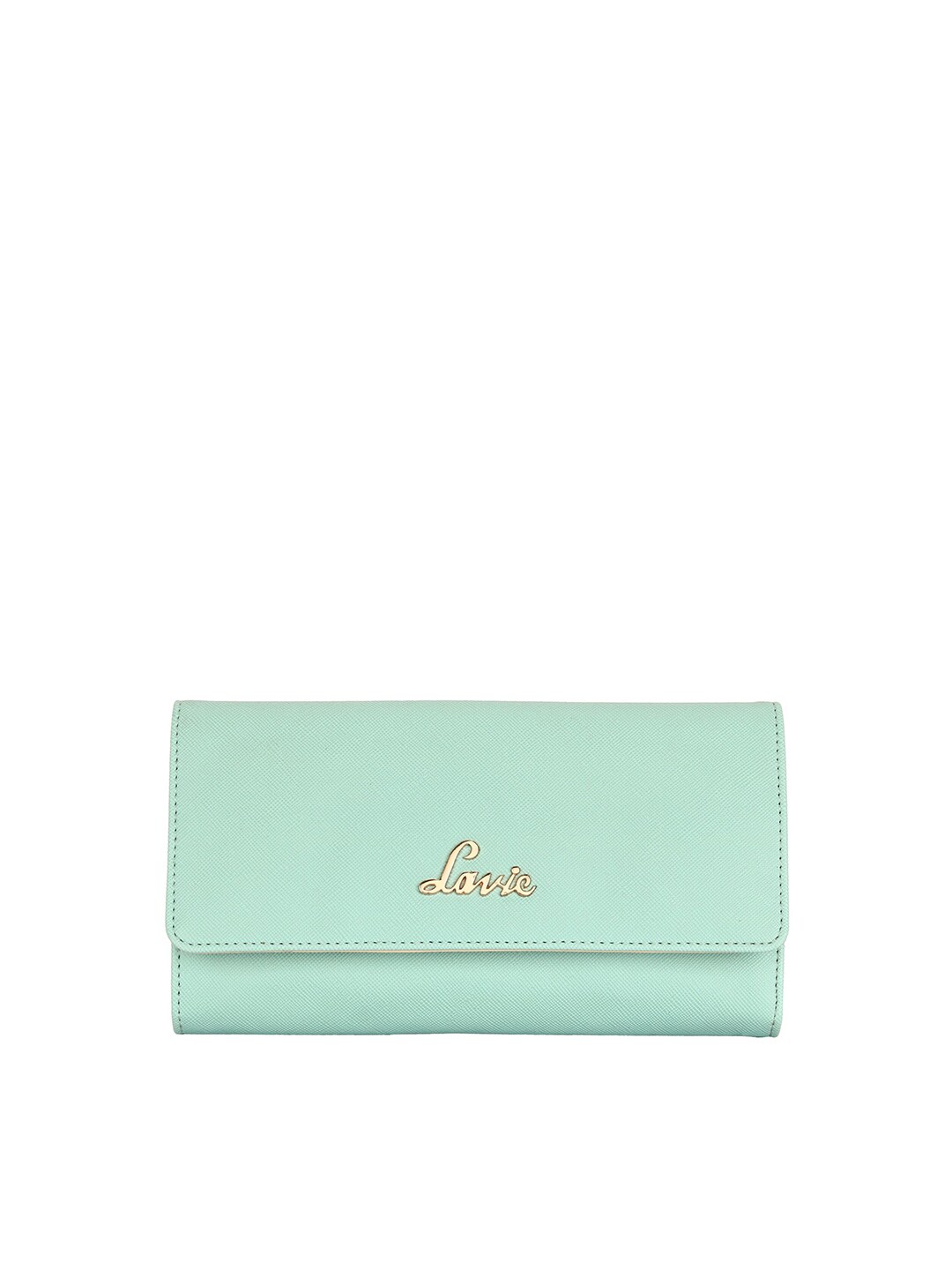 Lavie Women Green & Gold-Toned Textured PU Envelope Price in India