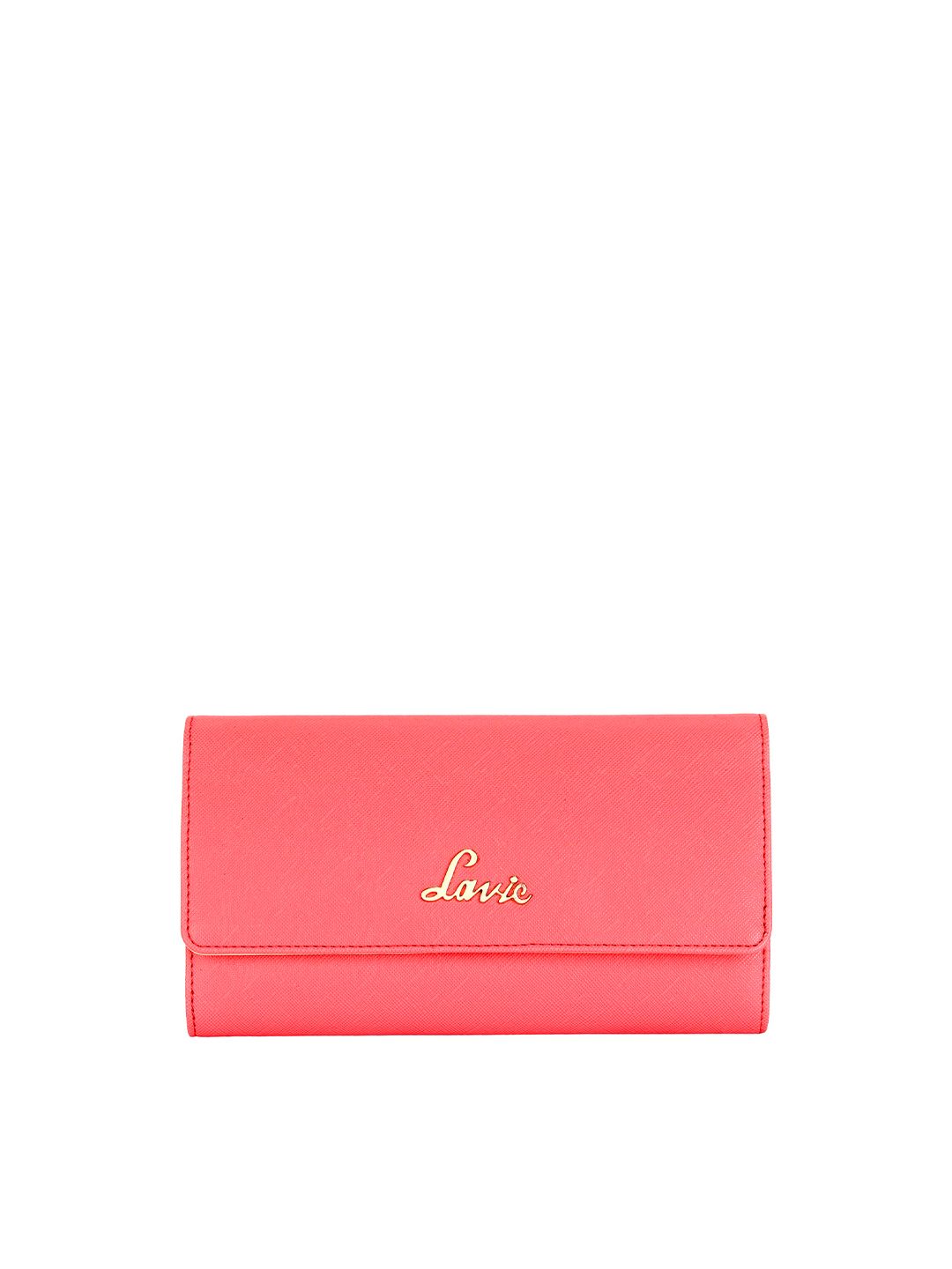 Lavie Women Pink & Gold-Toned Textured PU Envelope Price in India