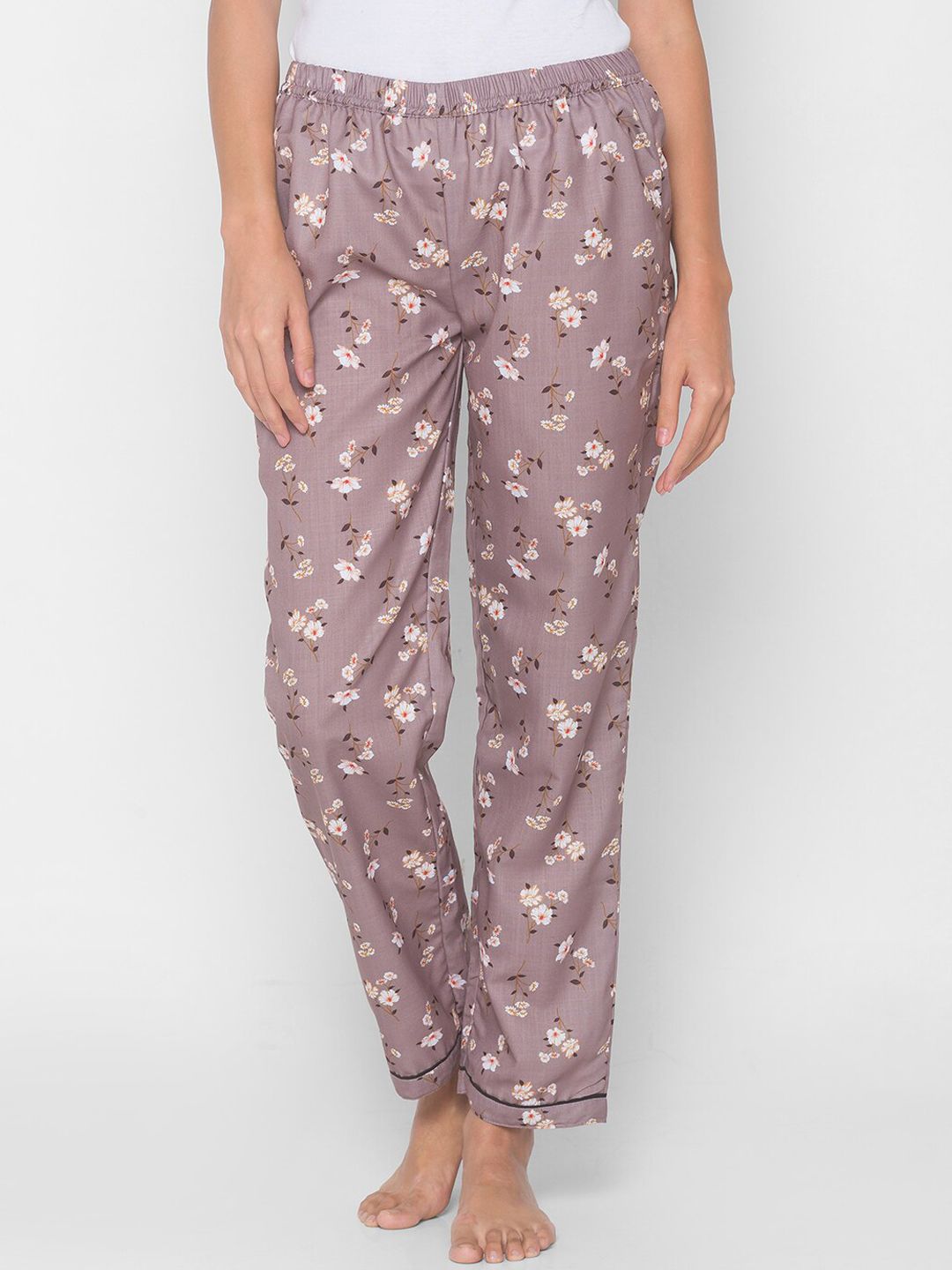 FashionRack Women Brown Printed Lounge Pants Price in India