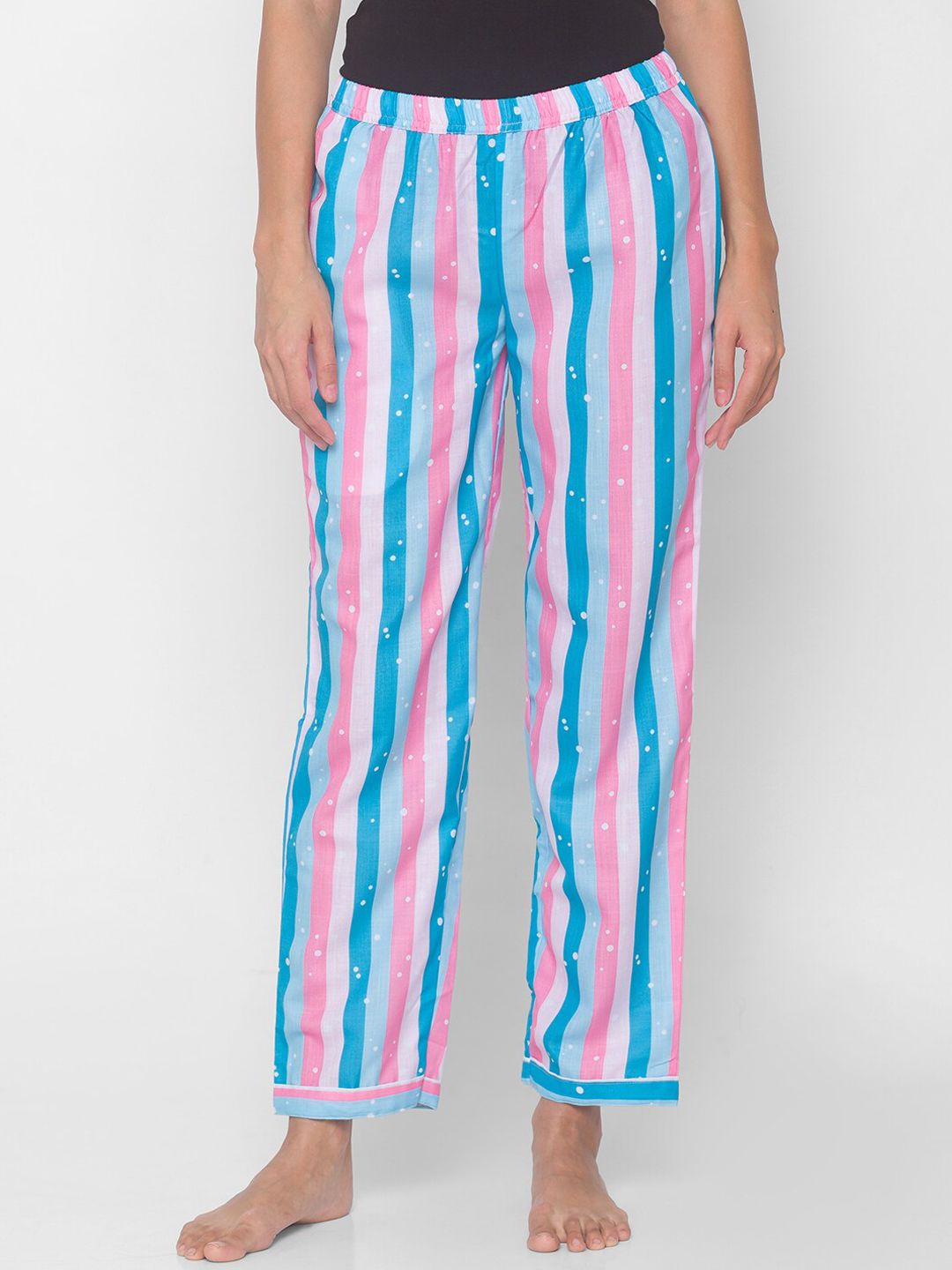 FashionRack Women Multicoloured Striped Lounge Pants Price in India