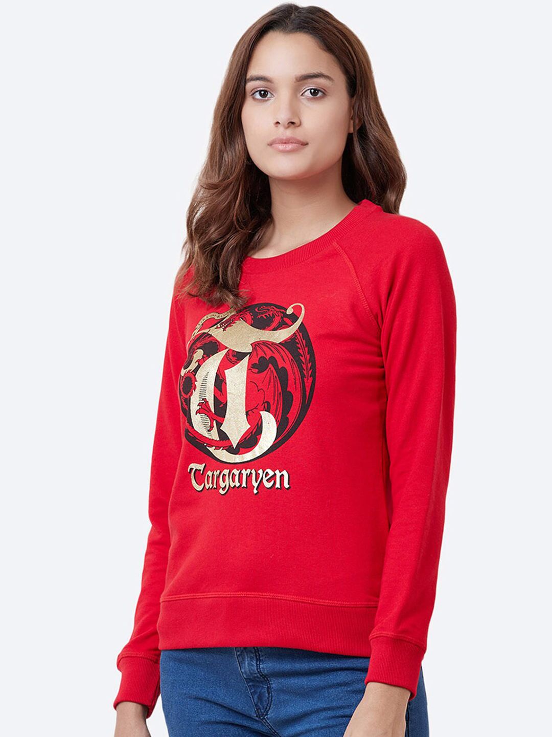 Free Authority Women Red Game Of Thrones Printed Sweatshirt Price in India