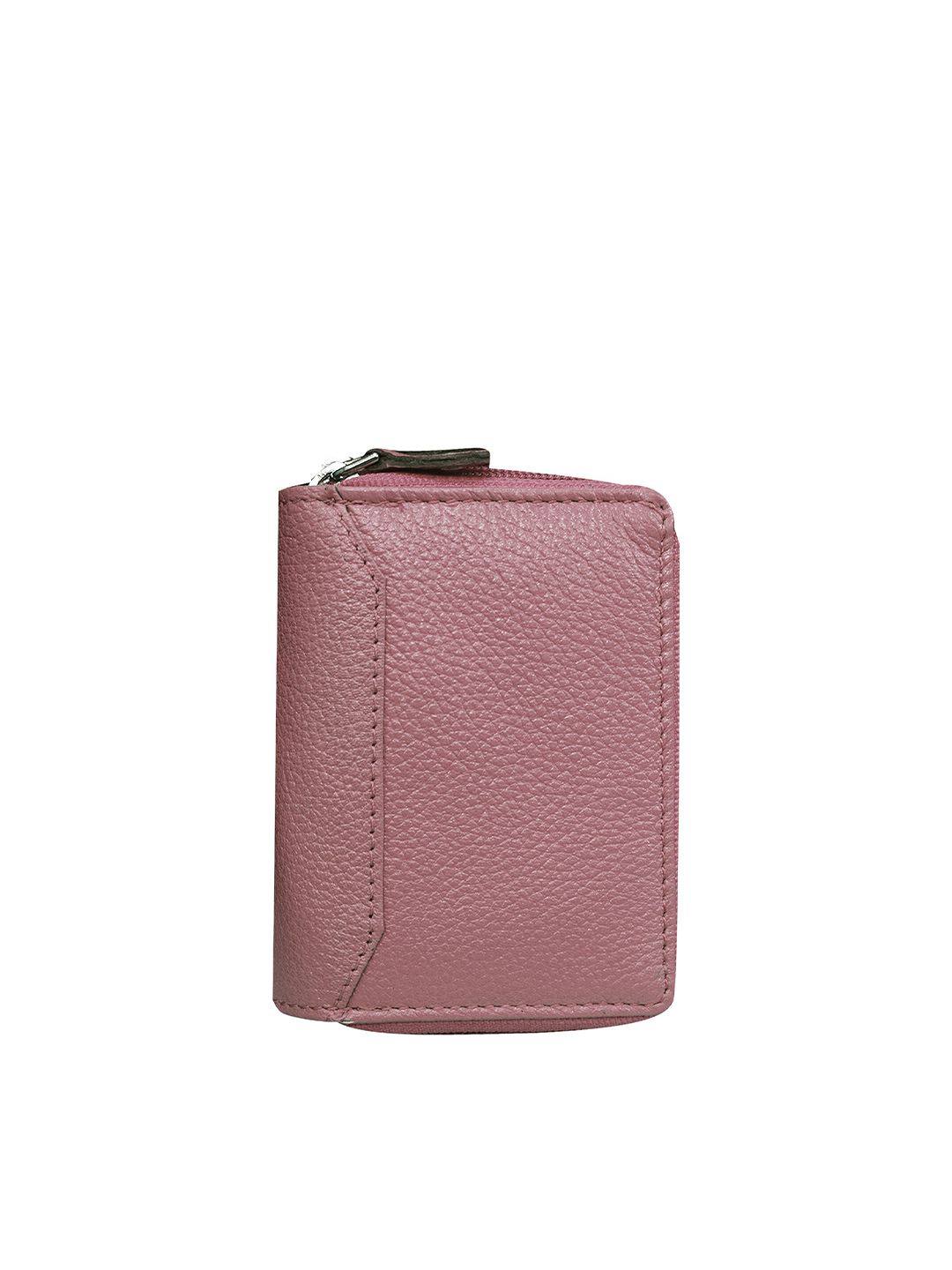 ABYS Unisex Pink Leather Zip Around Wallet Price in India