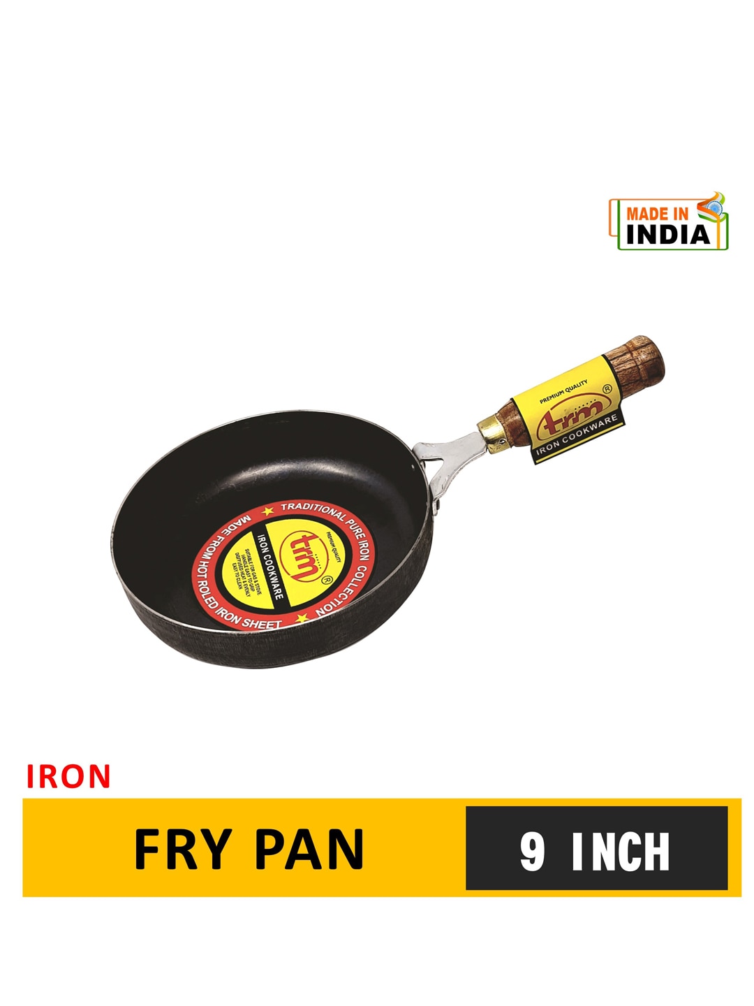 TRM Black & Brown Iron Frying Pan Price in India