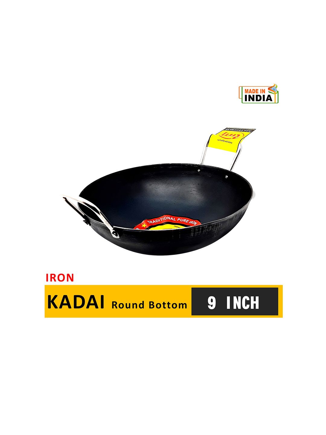 TRM Black Pure Iron kadhai Price in India