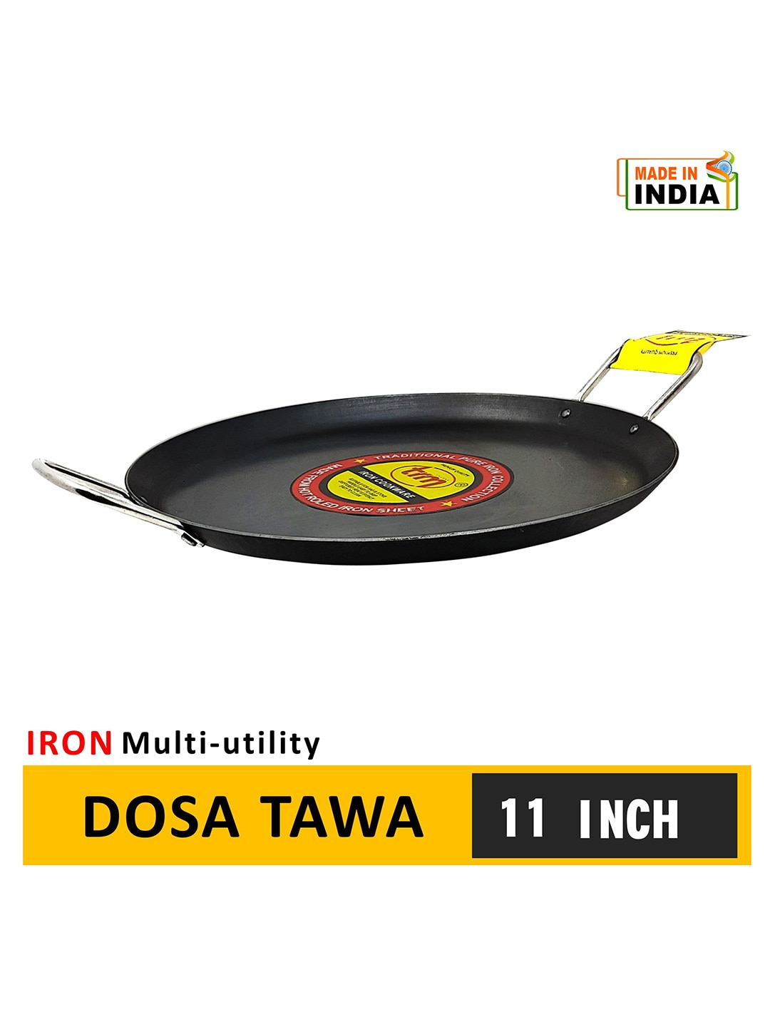TRM Black Solid Pure Iron Tawa Price in India