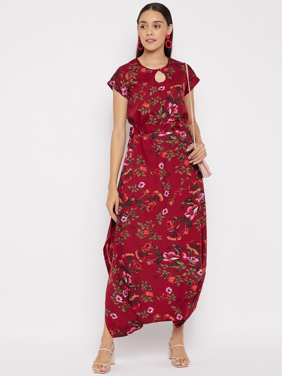 Uptownie Lite Women Red Printed Basic Jumpsuit Price in India