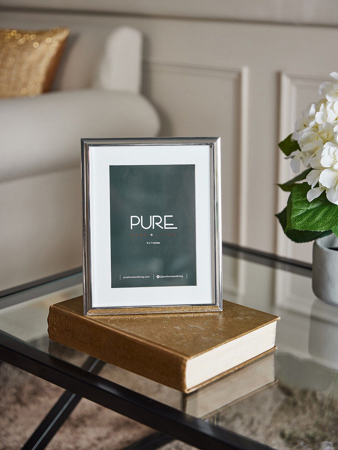 Pure Home and Living Silver-Toned Solid Table Photo Frame Price in India