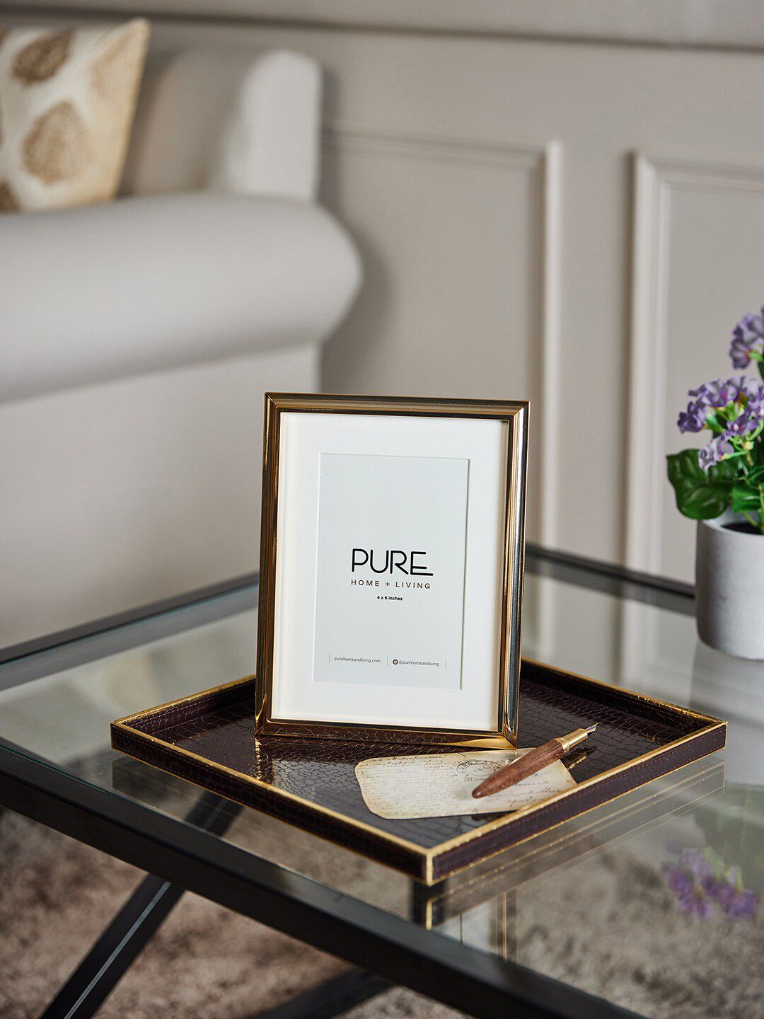 Pure Home and Living Rose Gold-Toned Solid Table Photo Frame Price in India