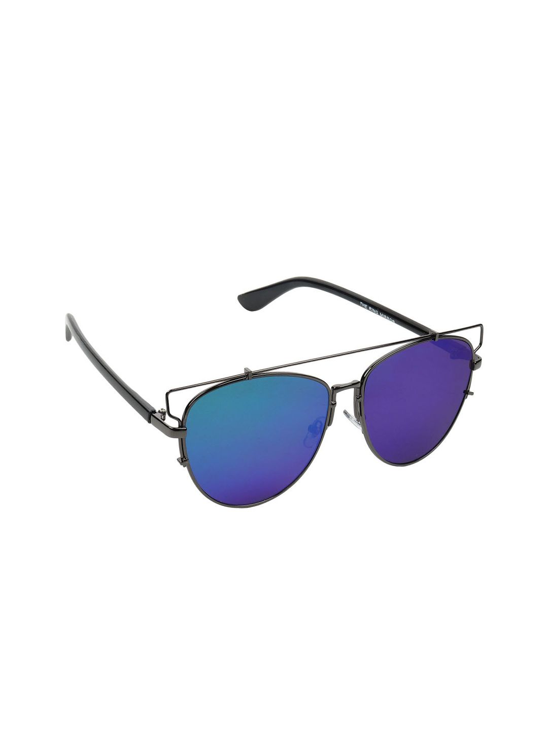 Swiss Design Unisex Blue Lens & Black Aviator Sunglasses - SDSG21-7702408 Price in India