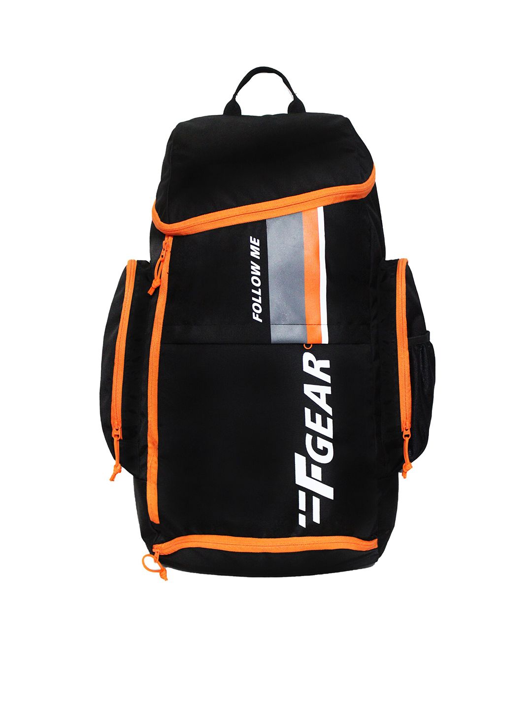 F Gear Unisex Black & Orange Typography Printed Backpack Price in India