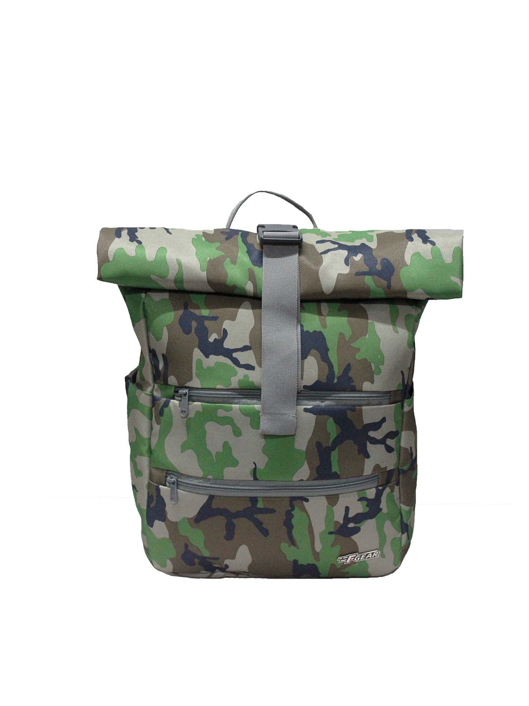 F Gear Unisex Green & Brown Camouflage Backpack Price in India