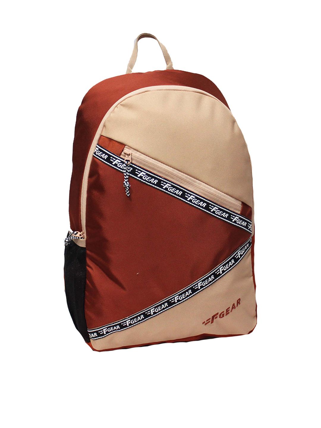 F Gear Unisex Red & Beige Colourblocked Backpack Price in India
