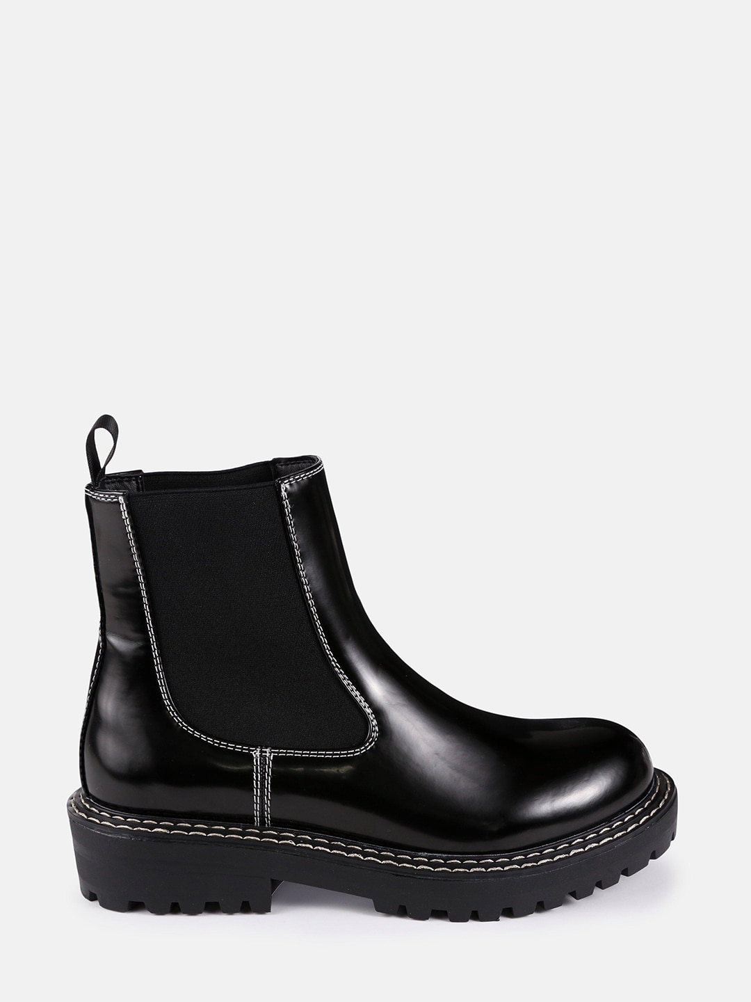 Missguided Women Black Solid Mid-Top Chelsea Boots Price in India
