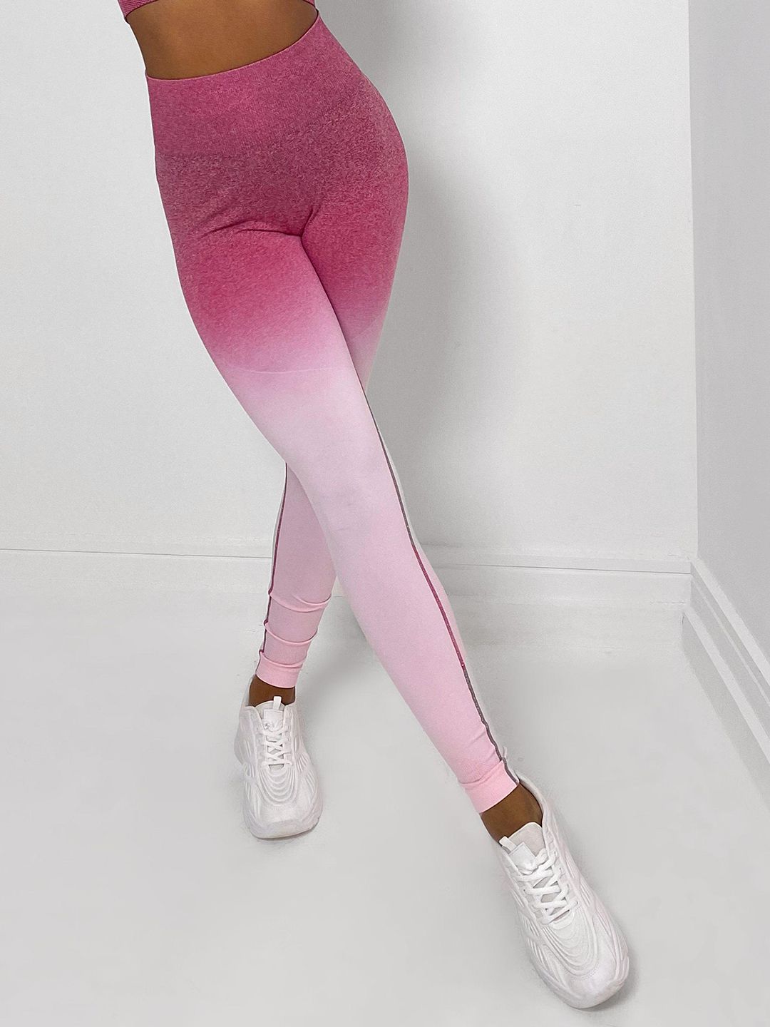 Missguided Pink Ombre Dyed High-Rise Gym Tights Price in India