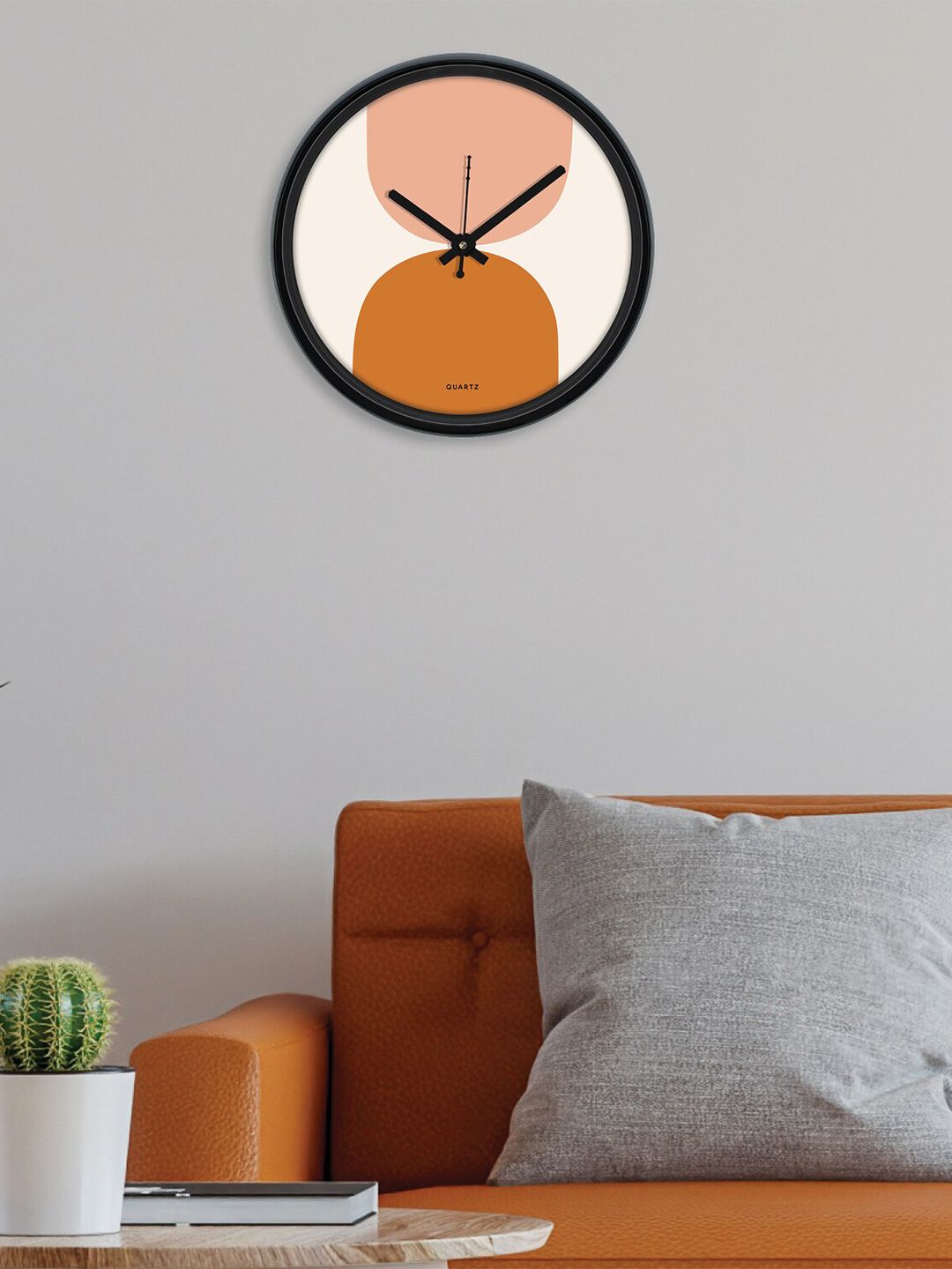 HomeTown Brown & Peach-Coloured Printed Contemporary Wall Clock Price in India