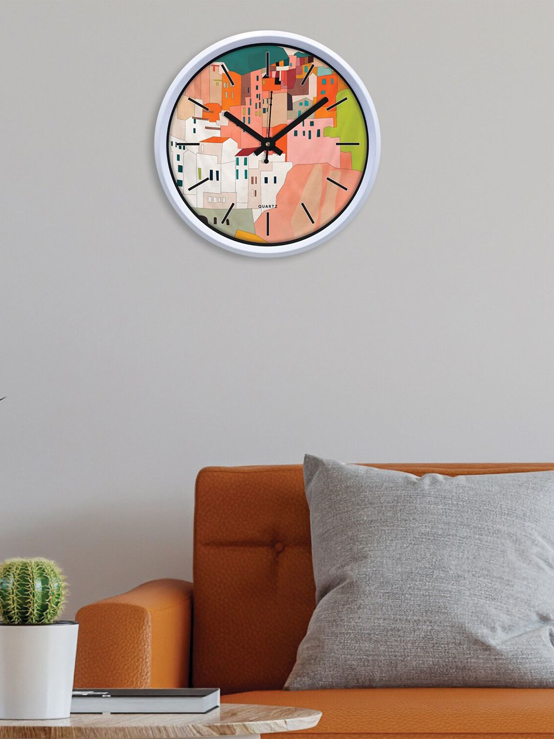 HomeTown Unisex Multicolored Printed Analog Wall Clock Price in India
