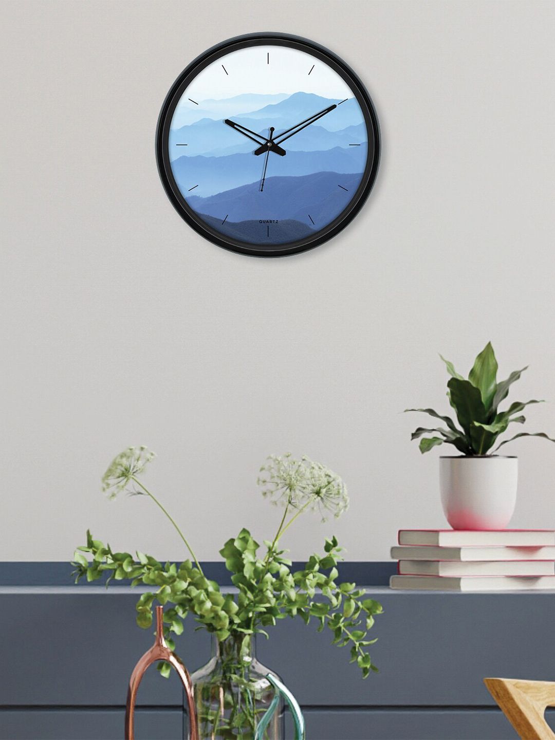 HomeTown Blue & White Printed Contemporary Wall Clock Price in India
