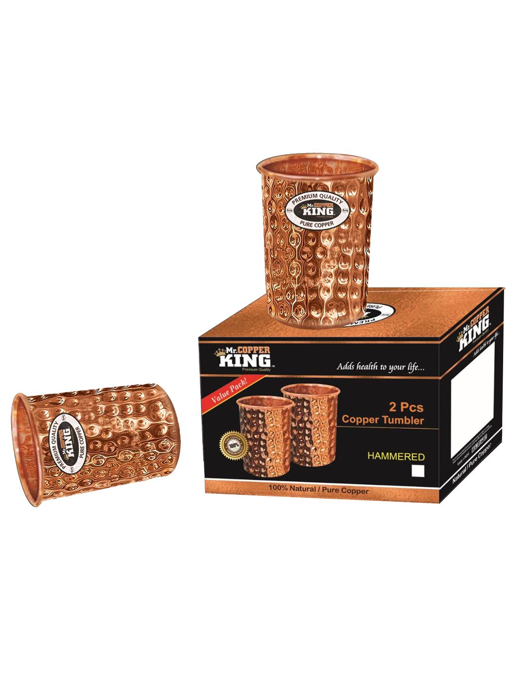 MR. COPPER KING Set of 2 Copper-Toned Tumblers Price in India