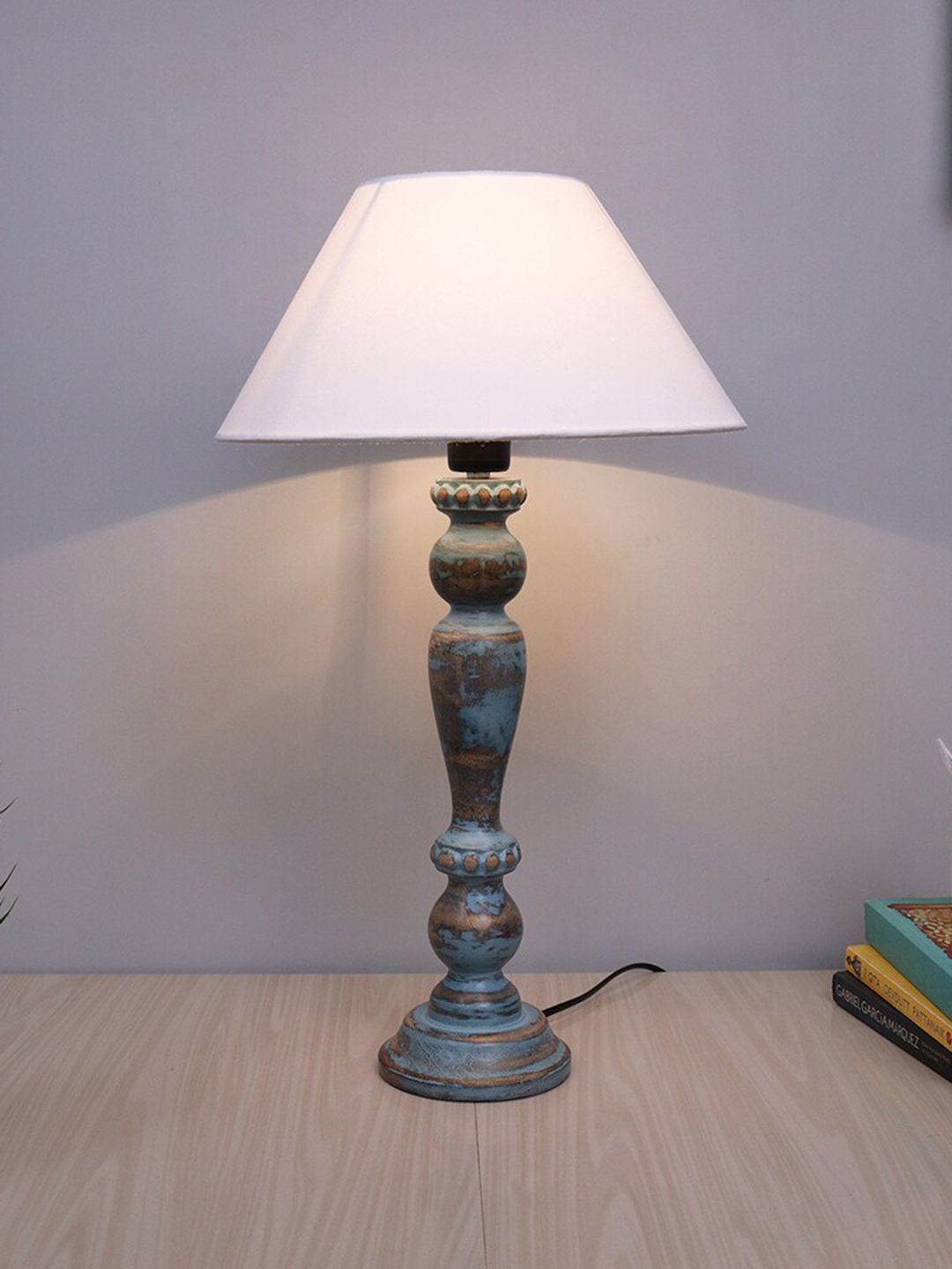 Homesake White Handcrafted Table Lamp with Shade Price in India