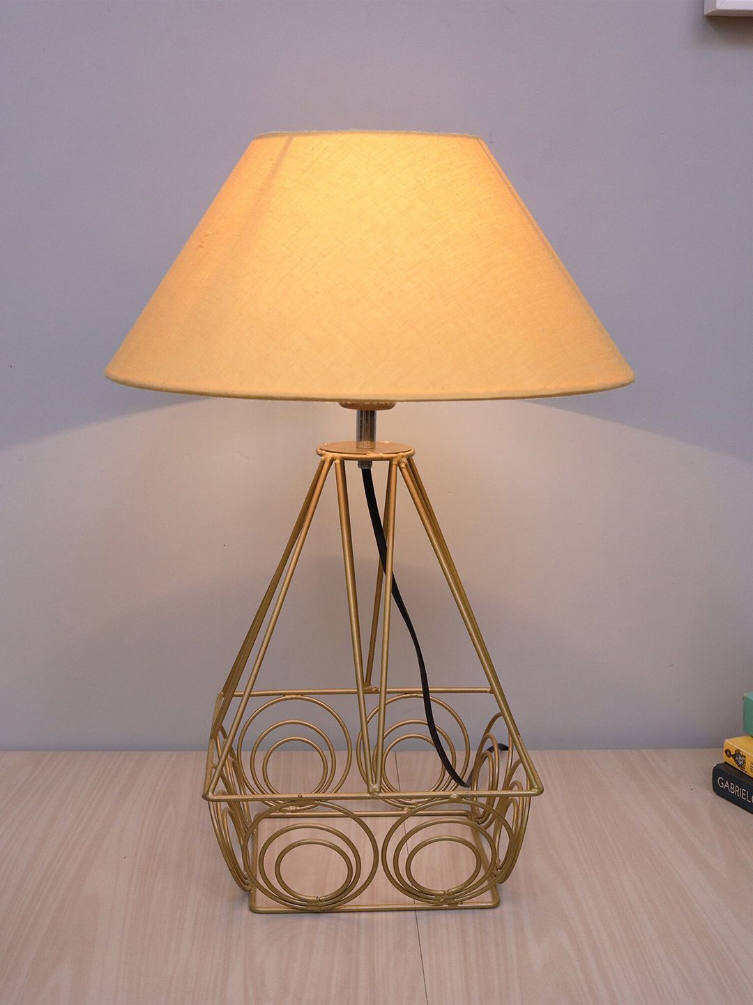 Homesake Gold Modern Farmhouse Metal Desk Table Lamp Price in India