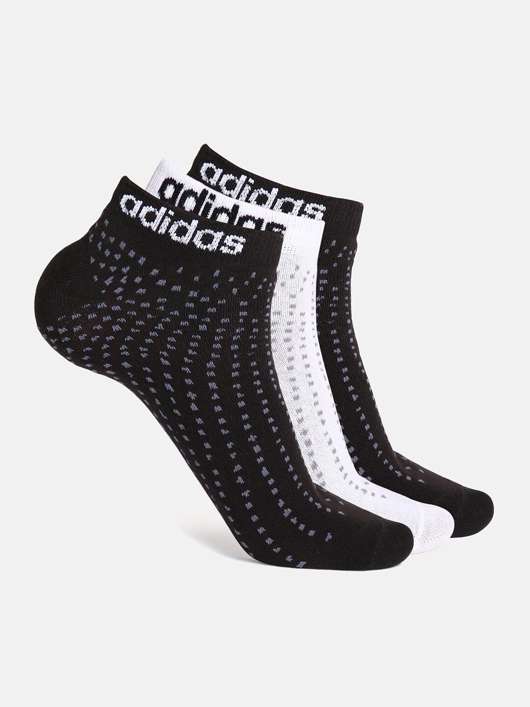 ADIDAS Men Pack Of 3 Assorted Patterned Ankle-Length Socks