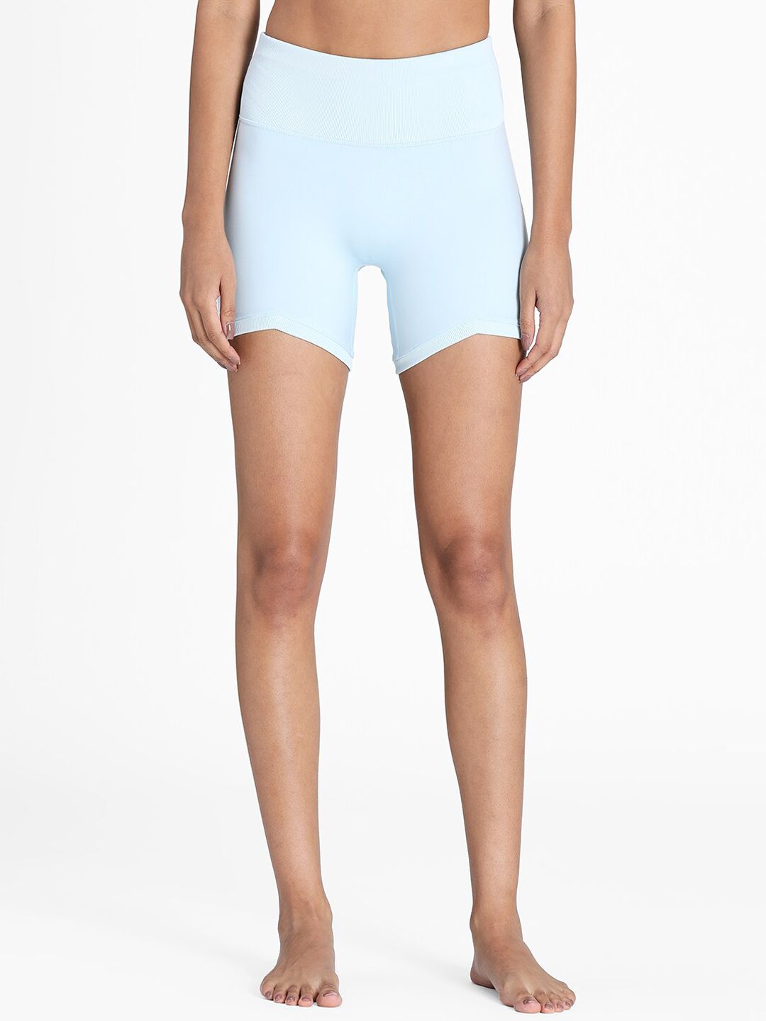 Puma Women Turquoise Blue Exhale Low-Rise Yoga Shorts Price in India