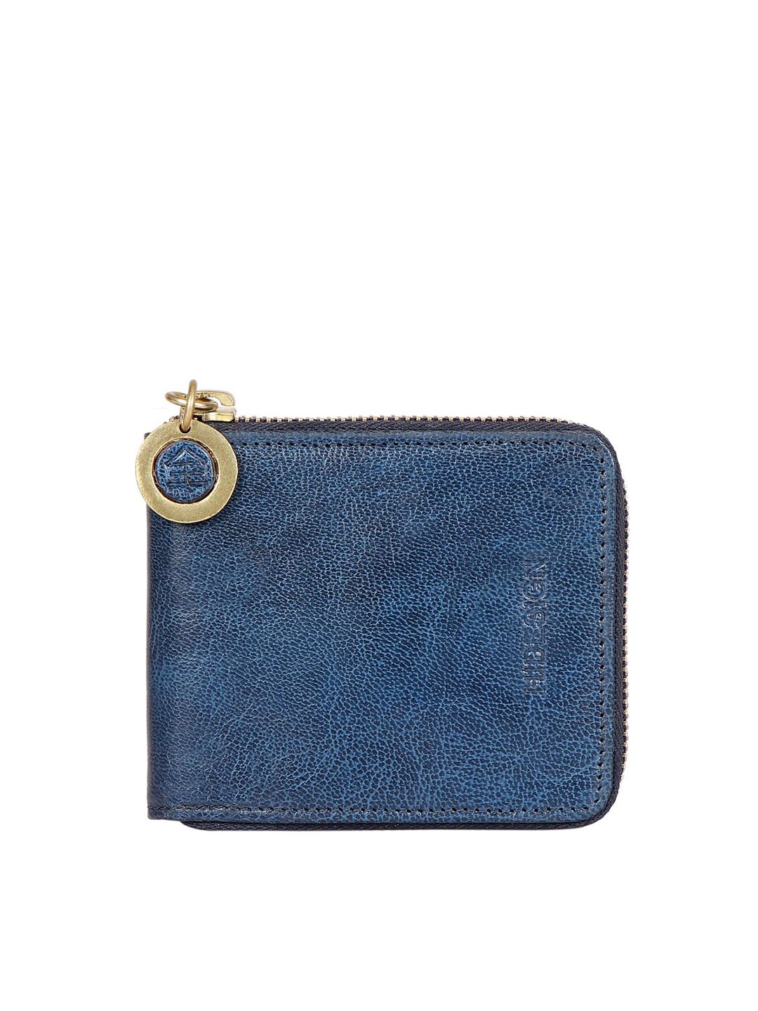 Hidesign Women Blue Zip Detail Leather Card Holder Price in India