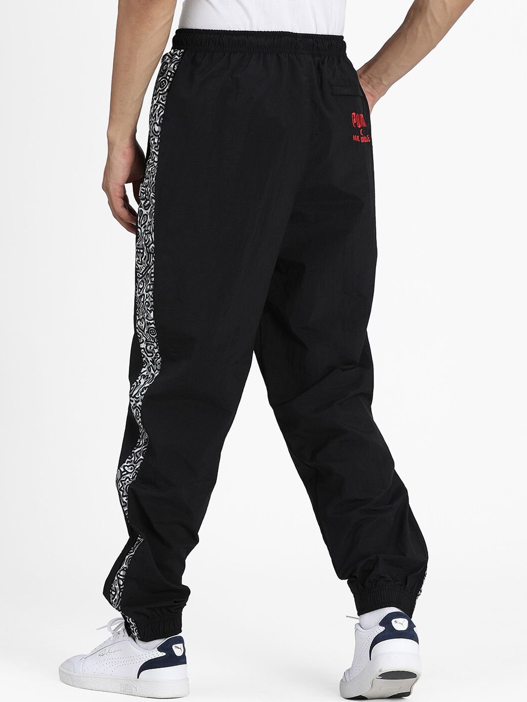 Buy Puma x Mr Doodle Men Black & White Solid Jogger Sweatpants
