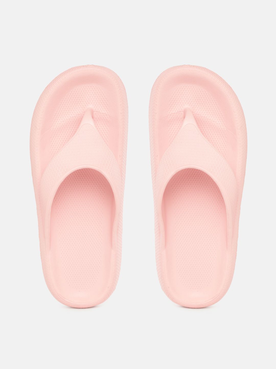 Mast & Harbour Women Peach-Coloured Textured Thong Flip-Flops Price in India