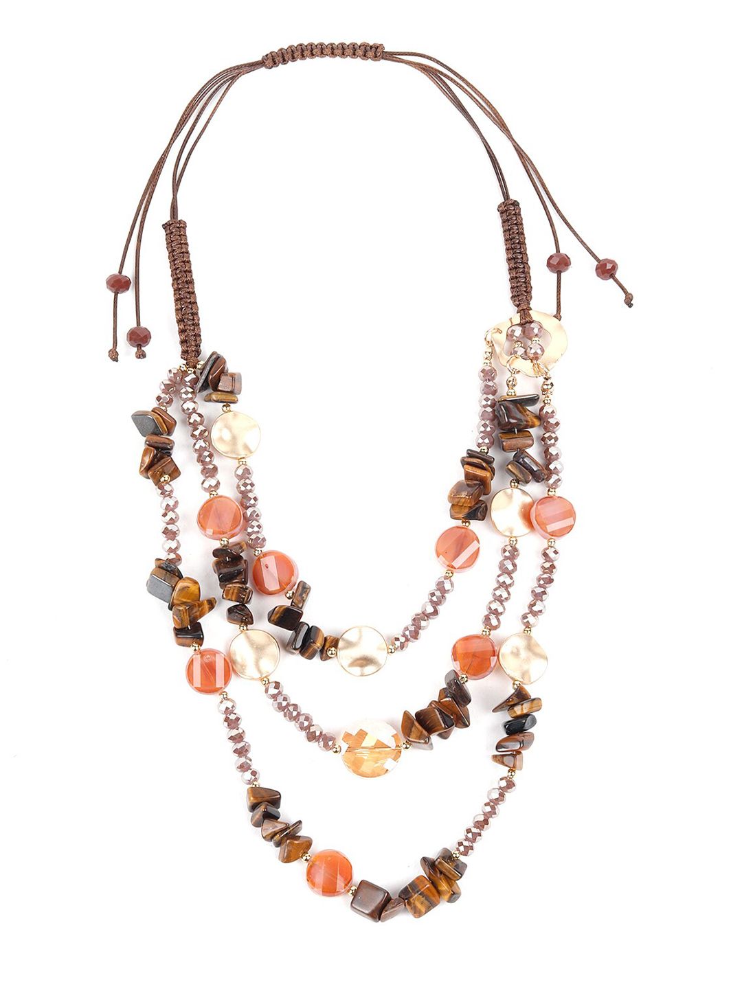 ODETTE Multicoloured Brass Bohemian Necklace Price in India