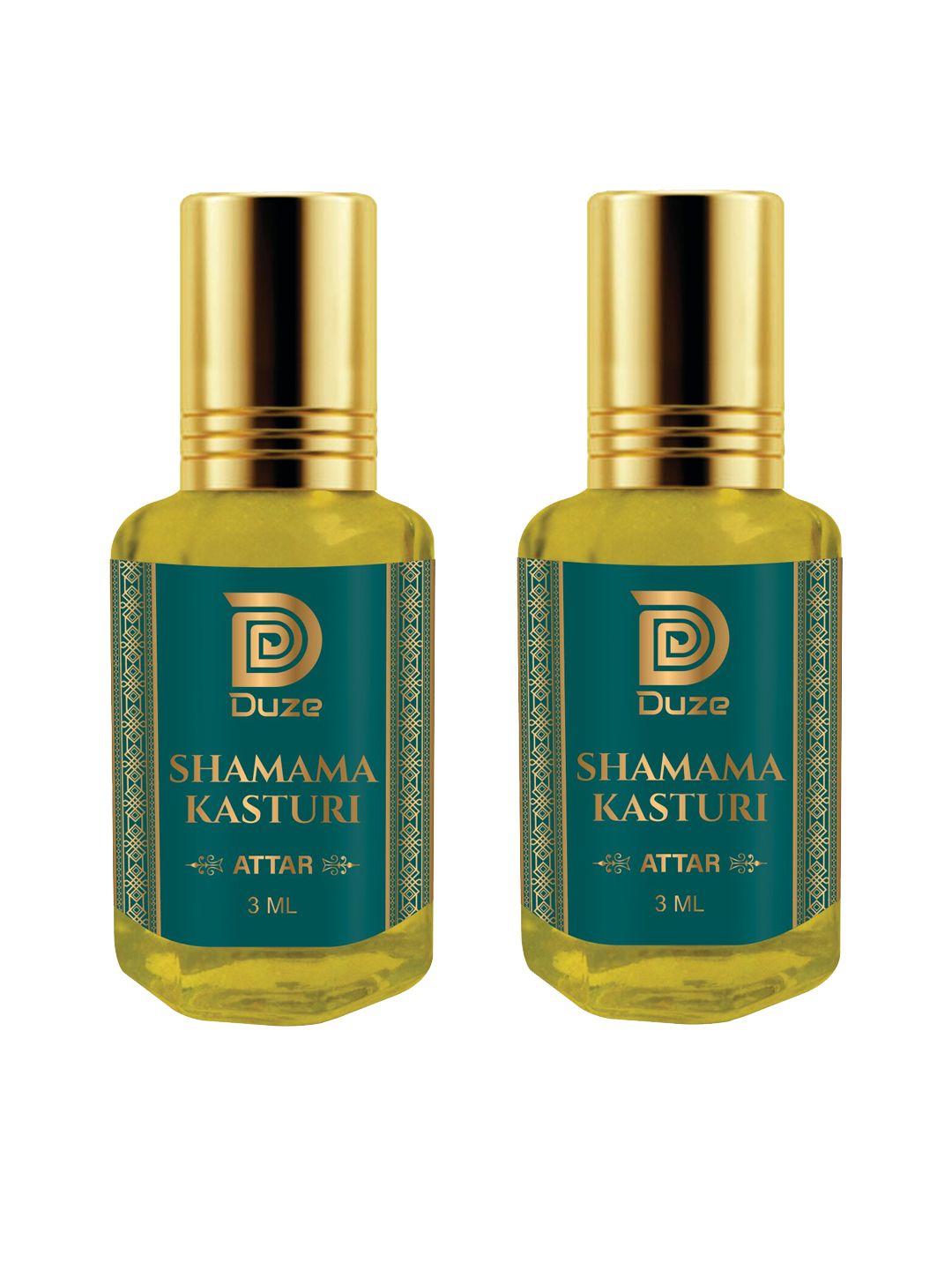 Duze Unisex Set Of 2 Natural Shamama Kasturi Alcohol Free Attar with roller 6ml Price in India