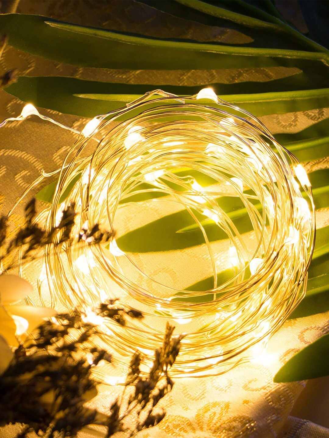 Homesake Yellow Set of 4 50-LED Fairy Copper String Lights Price in India