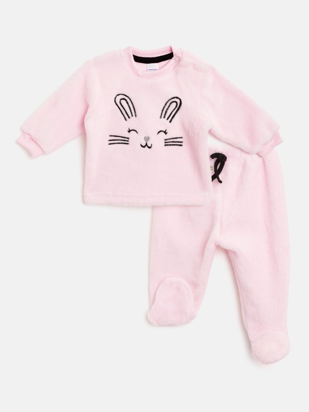 Moms Love Girls Pink & Black Sweatshirt with Pyjamas