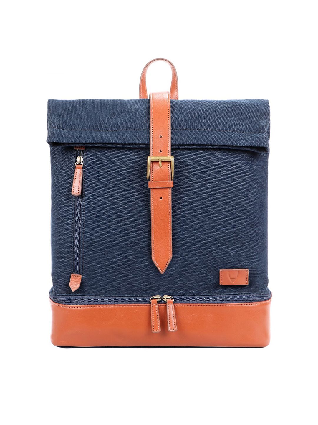 Hidesign Women Blue & Orange Colourblocked Backpack Price in India