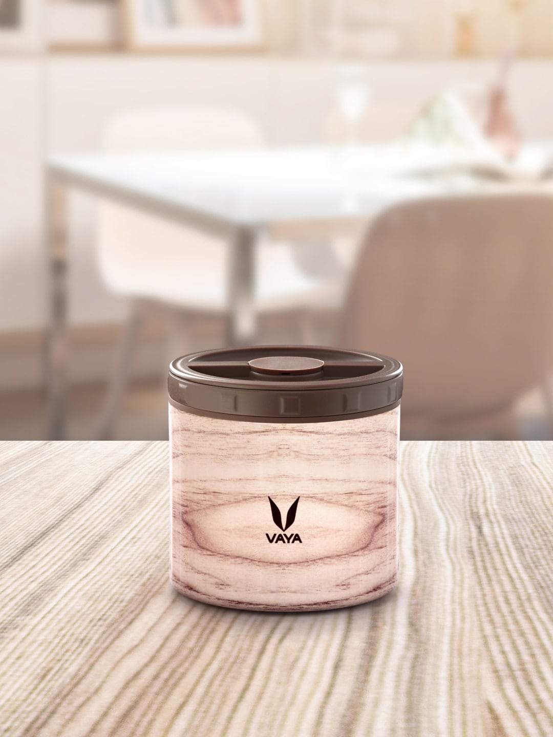 Vaya Cream-Coloured & Brown Stainless Steel Food Container Price in India