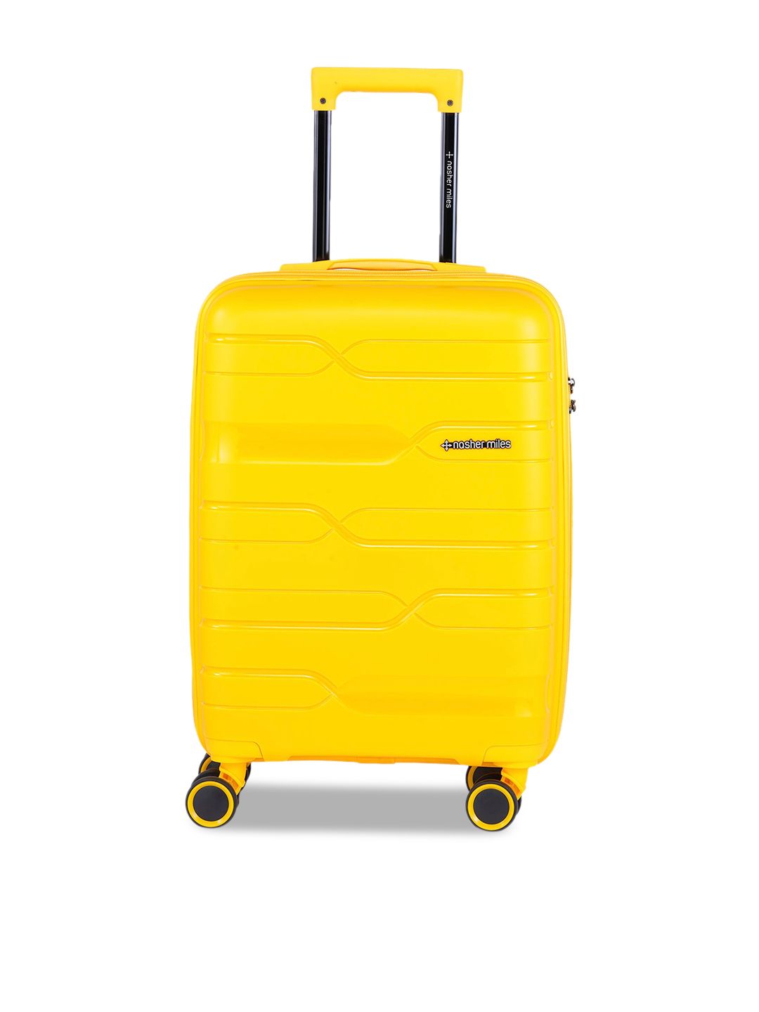 Nasher Miles Yellow Solid Hard-Sided Cabin Trolley Bag Price in India